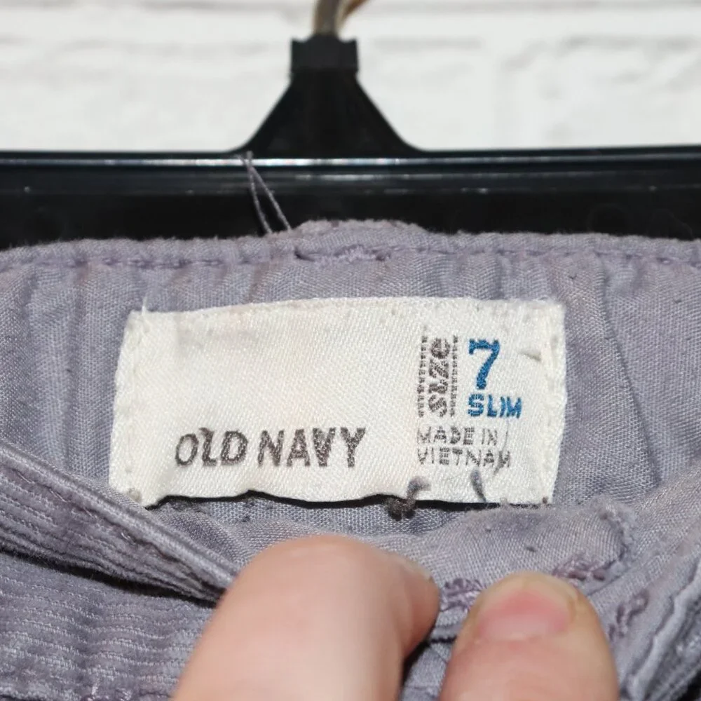 🔘 Old Navy Girls Gray Corduroy Pants · Size 7 Slim